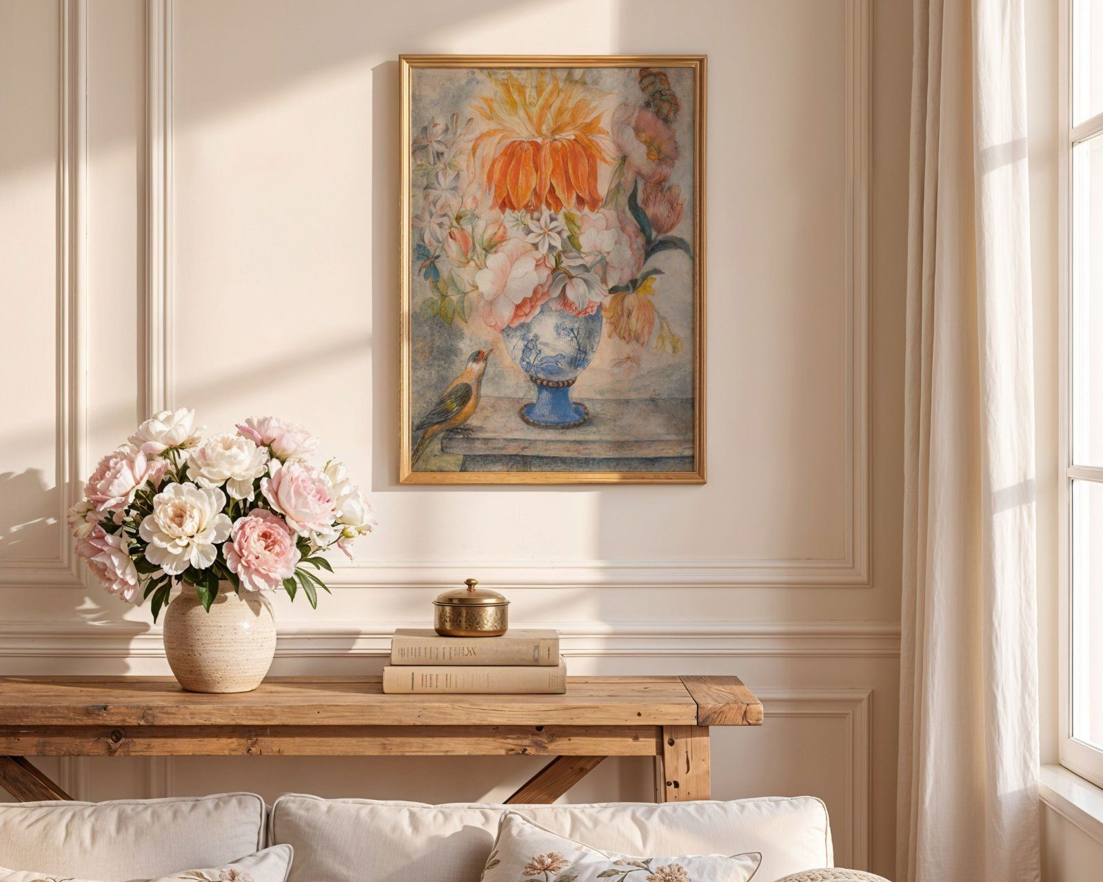 light wood frame in French interior, Vertical Art Display 3x4 ratio, editable PSD file, — image 8