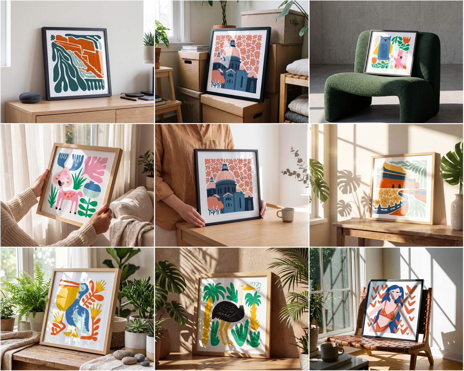 100 Square Frame Poster Mockups Bundle, PSD Smart Object Template — image 9