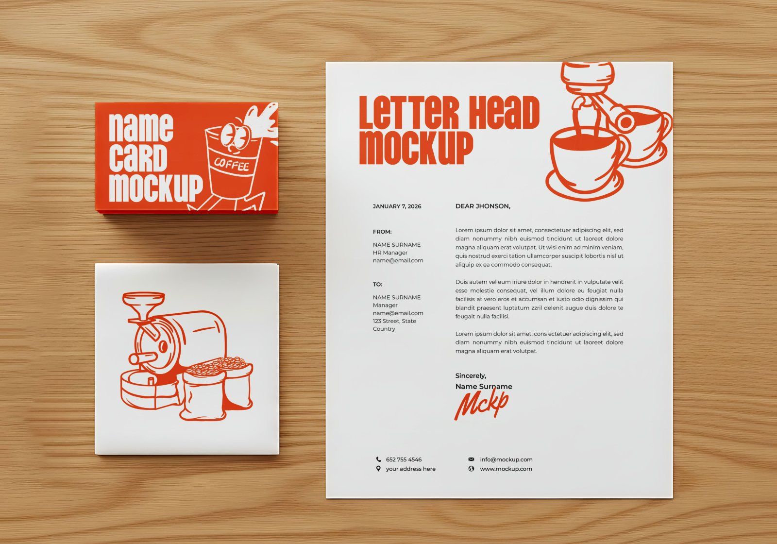 Premium Orange Cafe Coffee Mockup — image 13