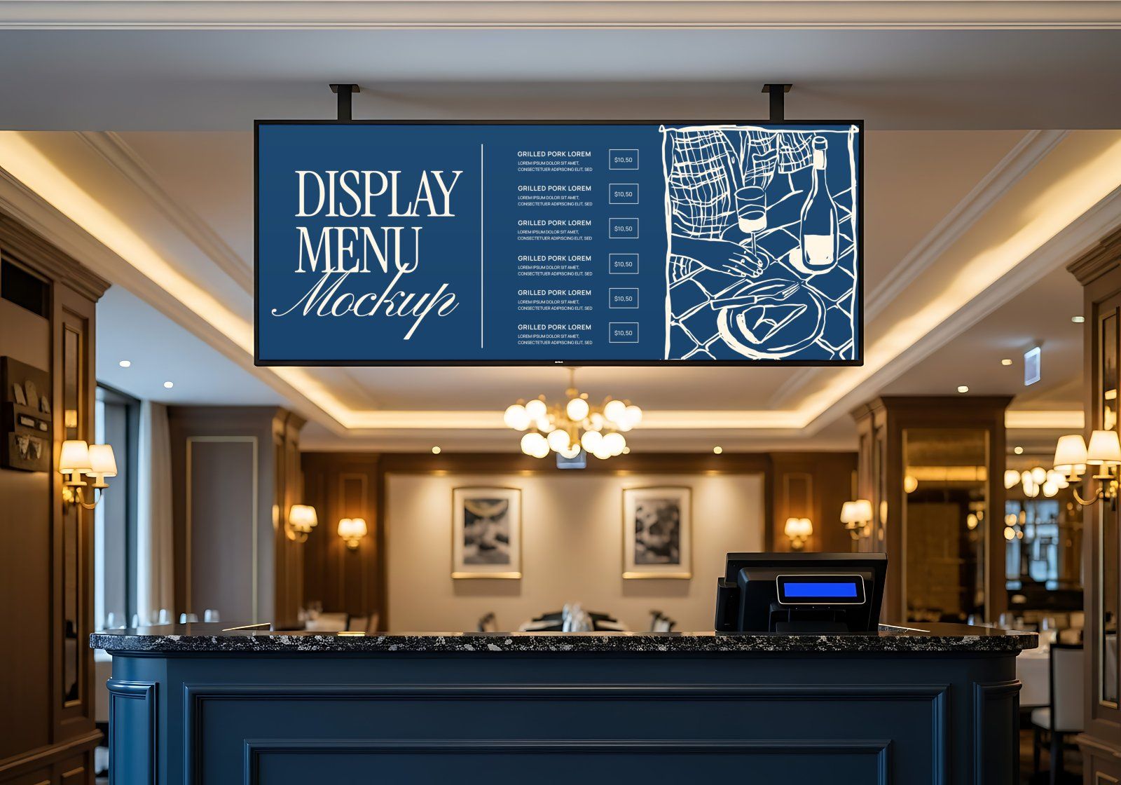 Premium Branding Blue Restaurant Mockup — image 12