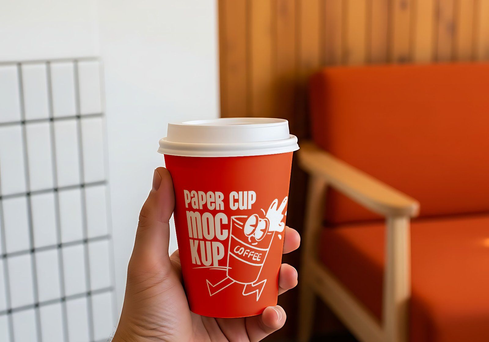 Premium Orange Cafe Coffee Mockup — image 11
