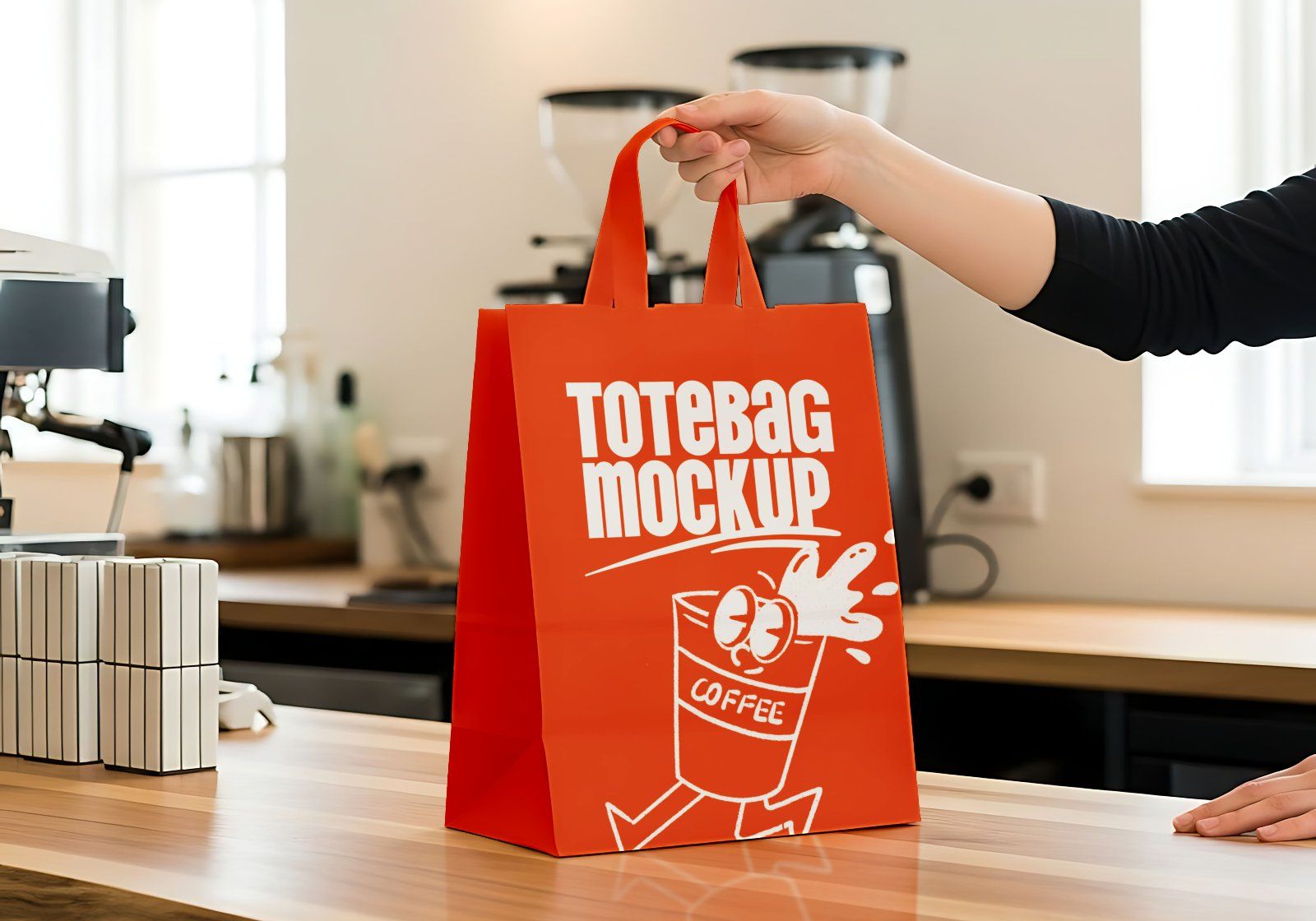 Premium Orange Cafe Coffee Mockup — image 9