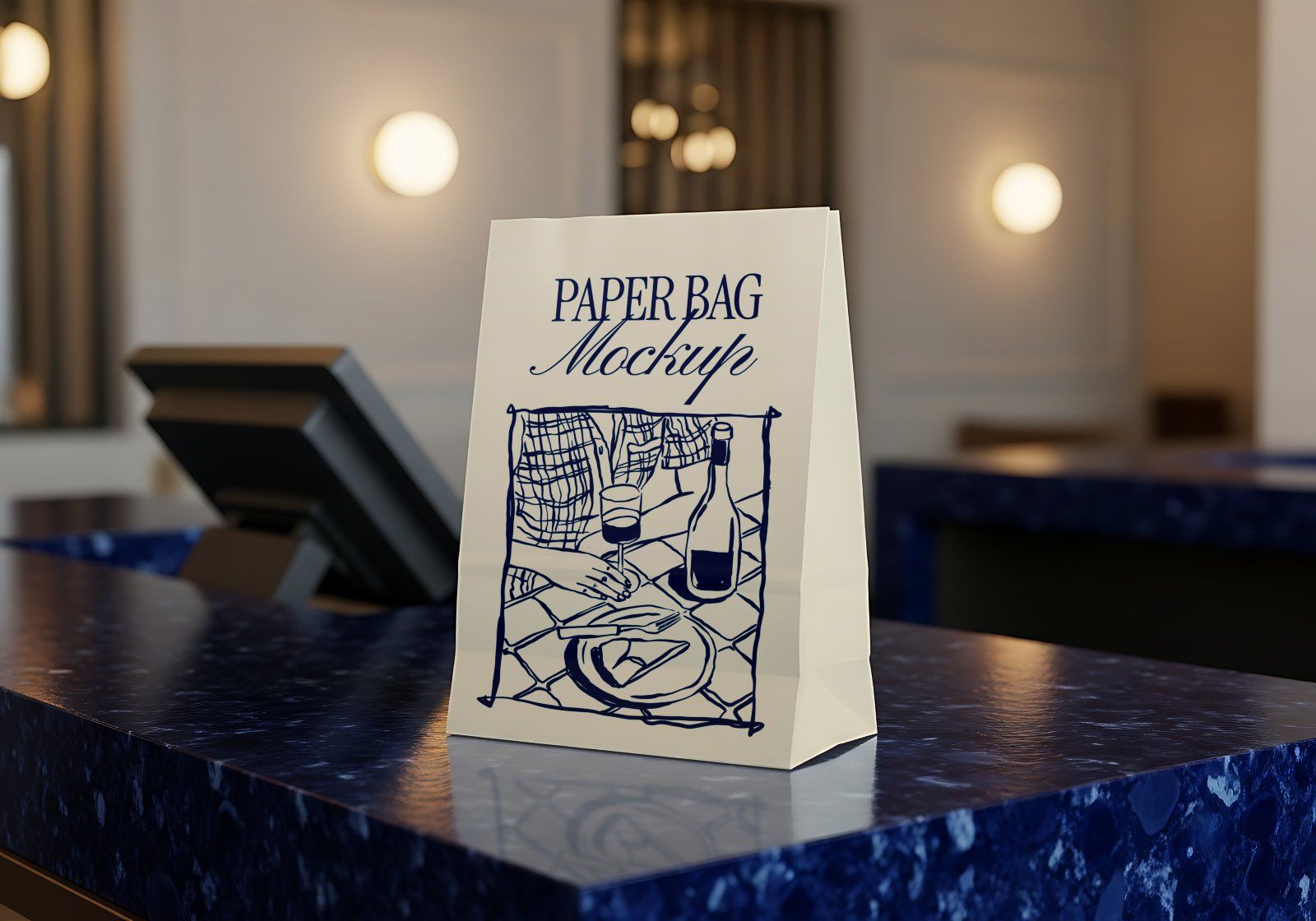 Premium Branding Blue Restaurant Mockup — image 7