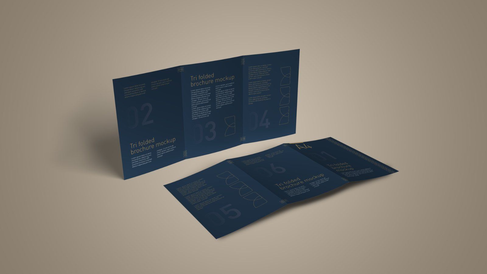 A4 Tri Fold Brochure PSD Mockup – 5 PSD Files, 3 Folded Flyer & Print Branding Mockup — image 6