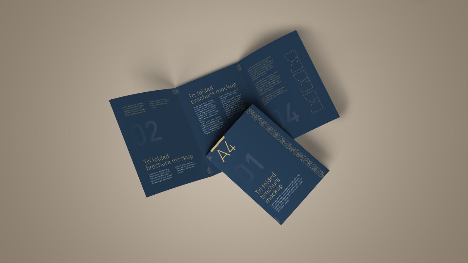 A4 Tri Fold Brochure Mockup – 5 PSD Files, 3 Folded Flyer & Print Branding Mockup — image 6