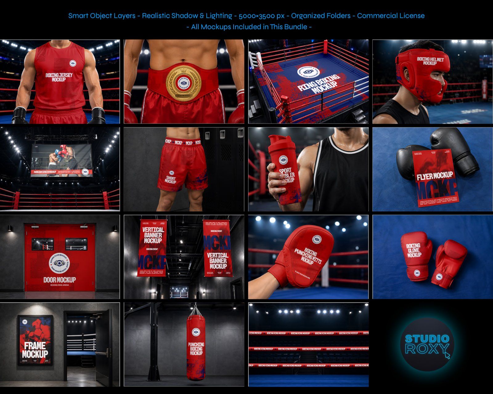 Ultimate Boxing Match Branding Mockup Bundle – 15 Premium PSD Scenes for Combat Sports & Athletic Id — image 2