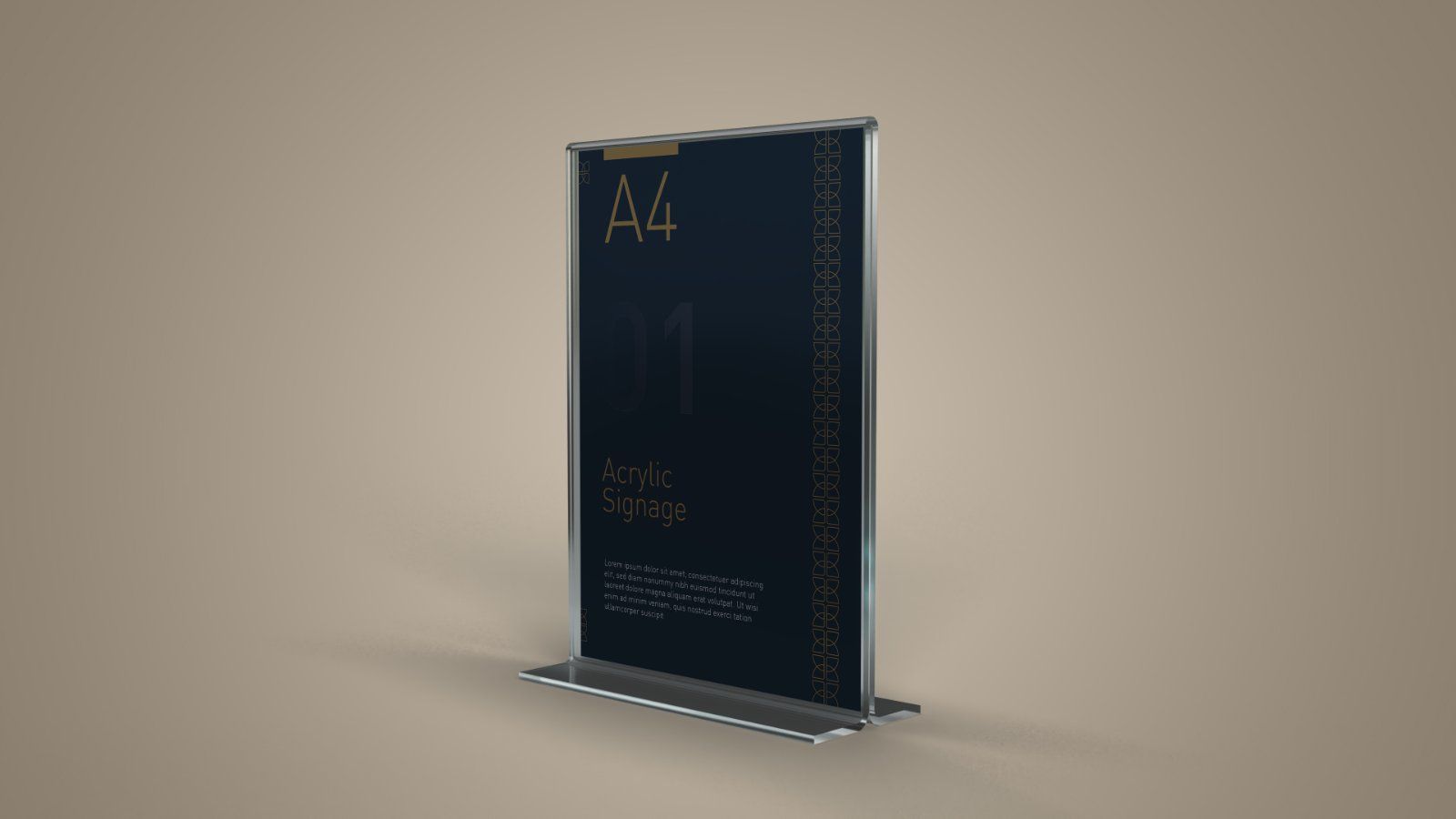 Acrylic Signage Display Stand Mockup – 5 PSD Files, Tabletop Poster & Menu Holder Mockup — image 4