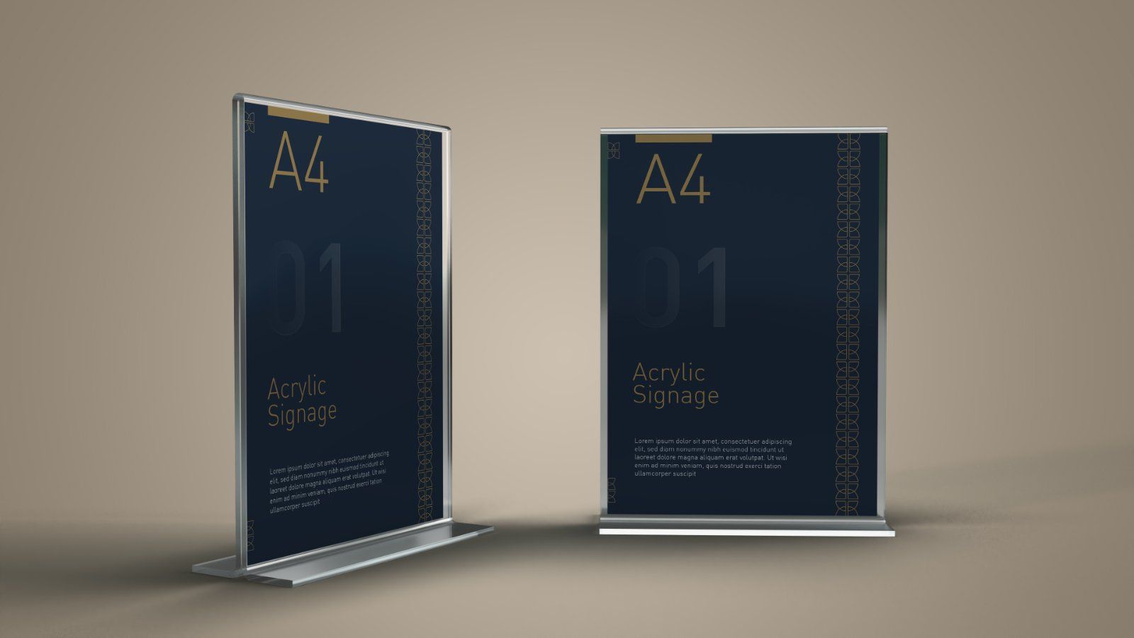 Acrylic Signage Display Stand Mockup – 5 PSD Files, Tabletop Poster & Menu Holder Mockup — image 5