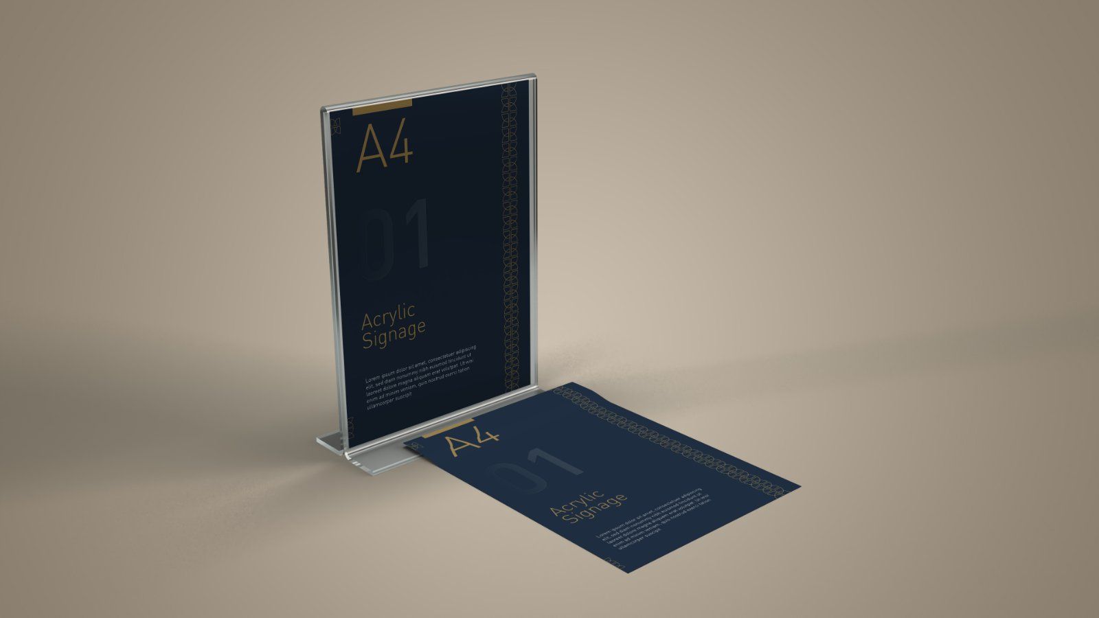 Acrylic Signage Display Stand Mockup – 5 PSD Files, Tabletop Poster & Menu Holder Mockup — image 6