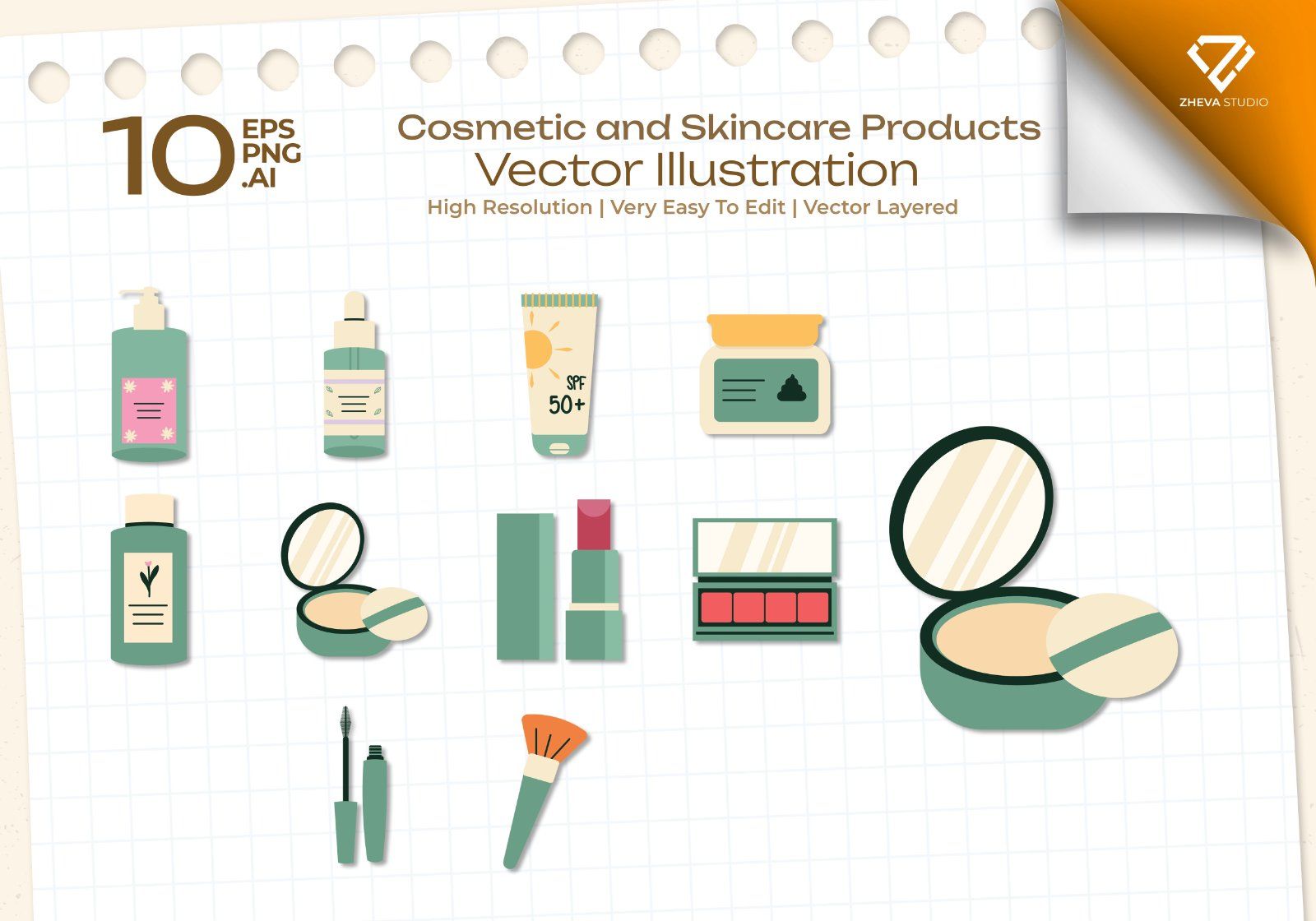 Premium Cosmetic and Skincare Products Vector Illustration — image 1