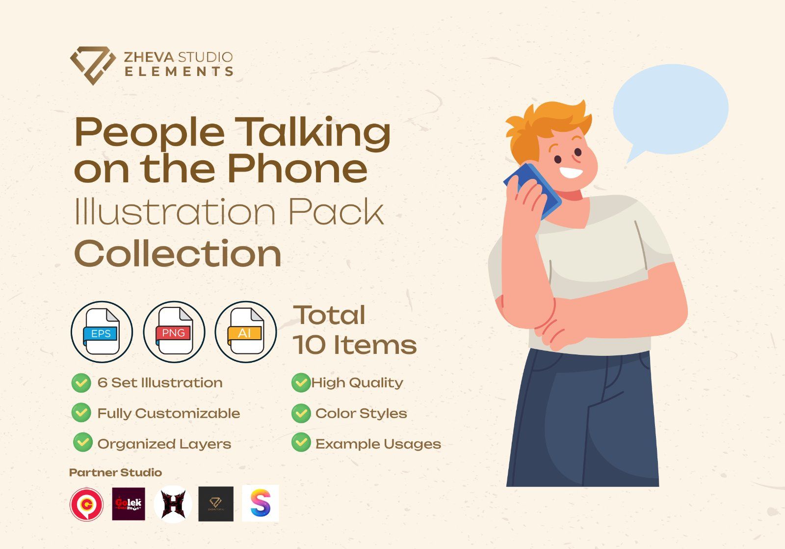 Premium People Talking on the Phone Vector Illustration — image 2