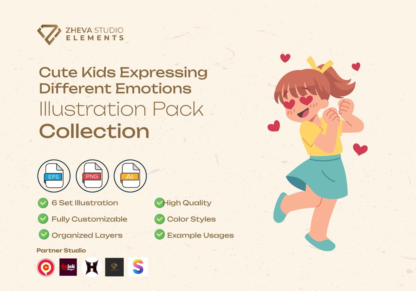Premium Cute Kids Expressing Different Emotions Vector Illustration — image 2