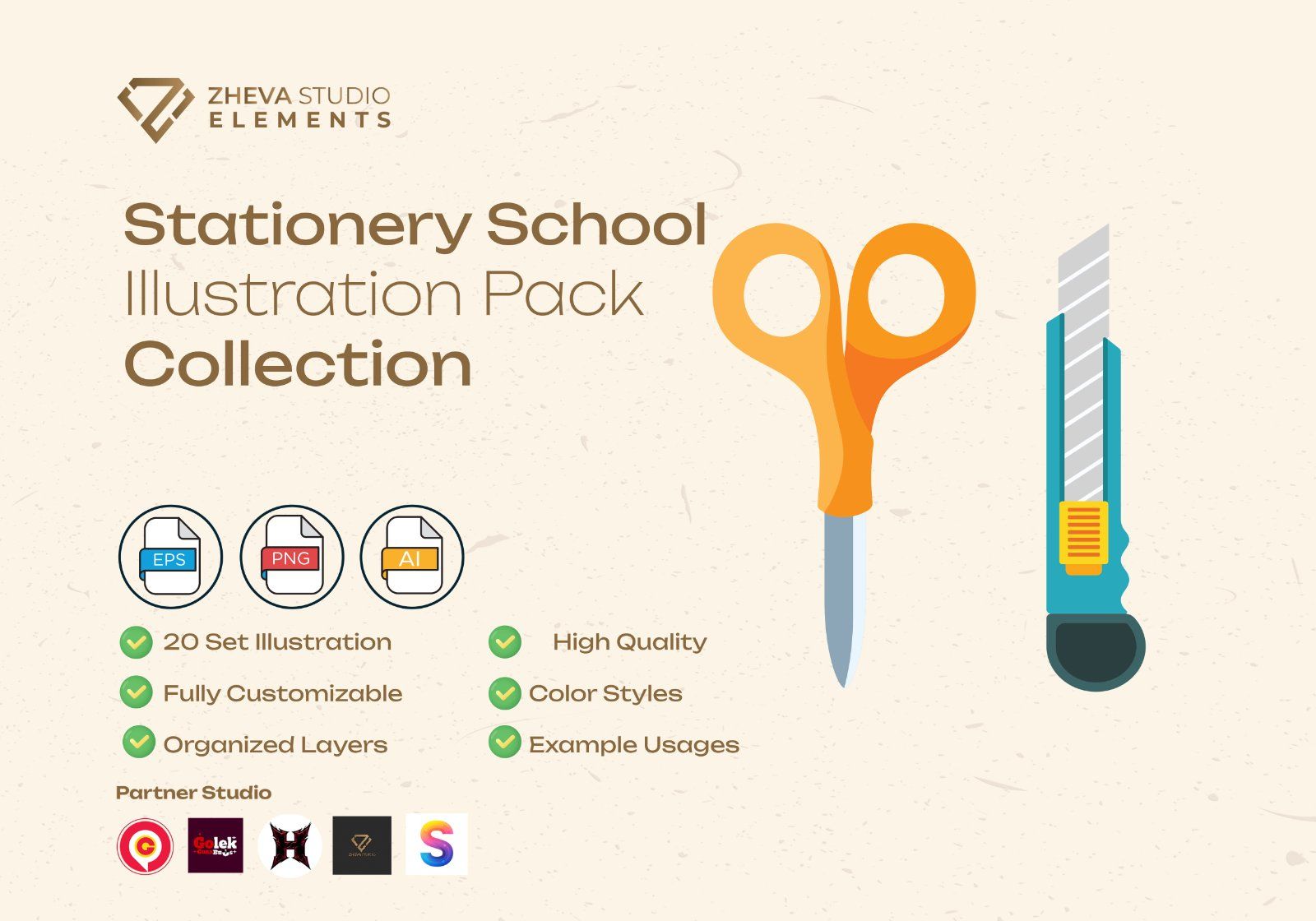 Premium Stationery School Vector Illustration – 20 EPS & PNG Files — image 2