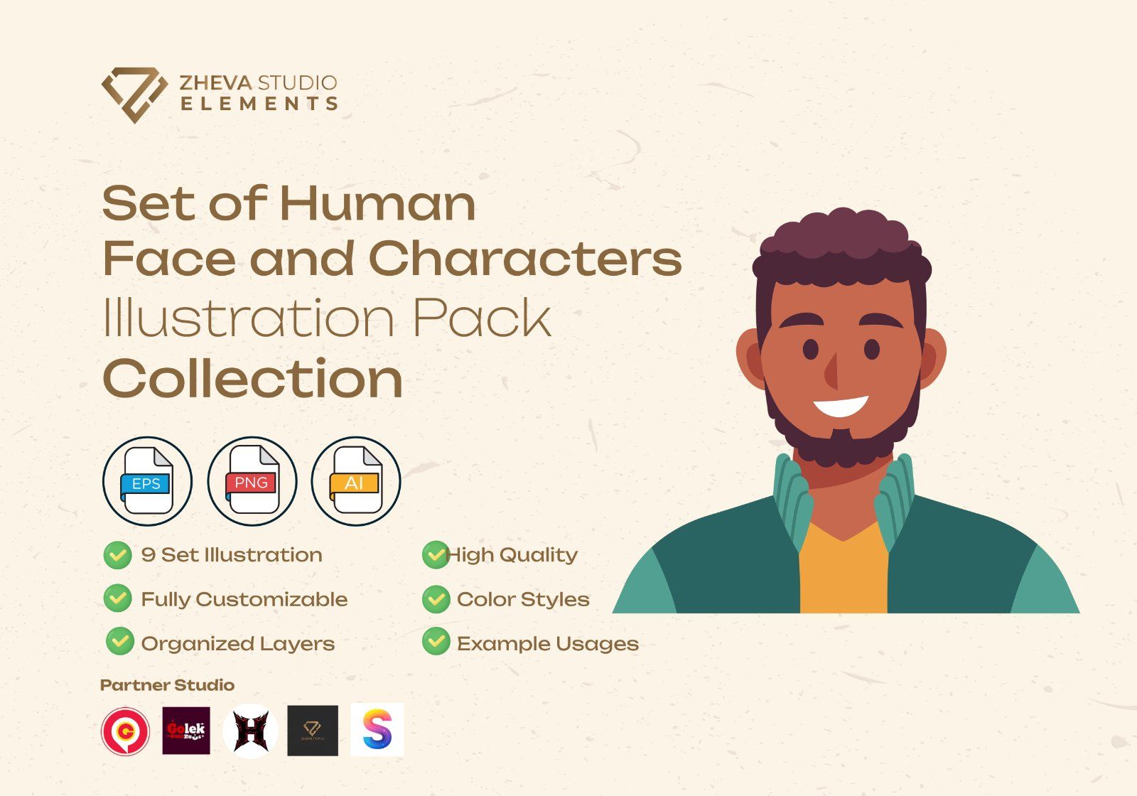 Premium Set of Human Face and Characters Vector Illustration — image 2
