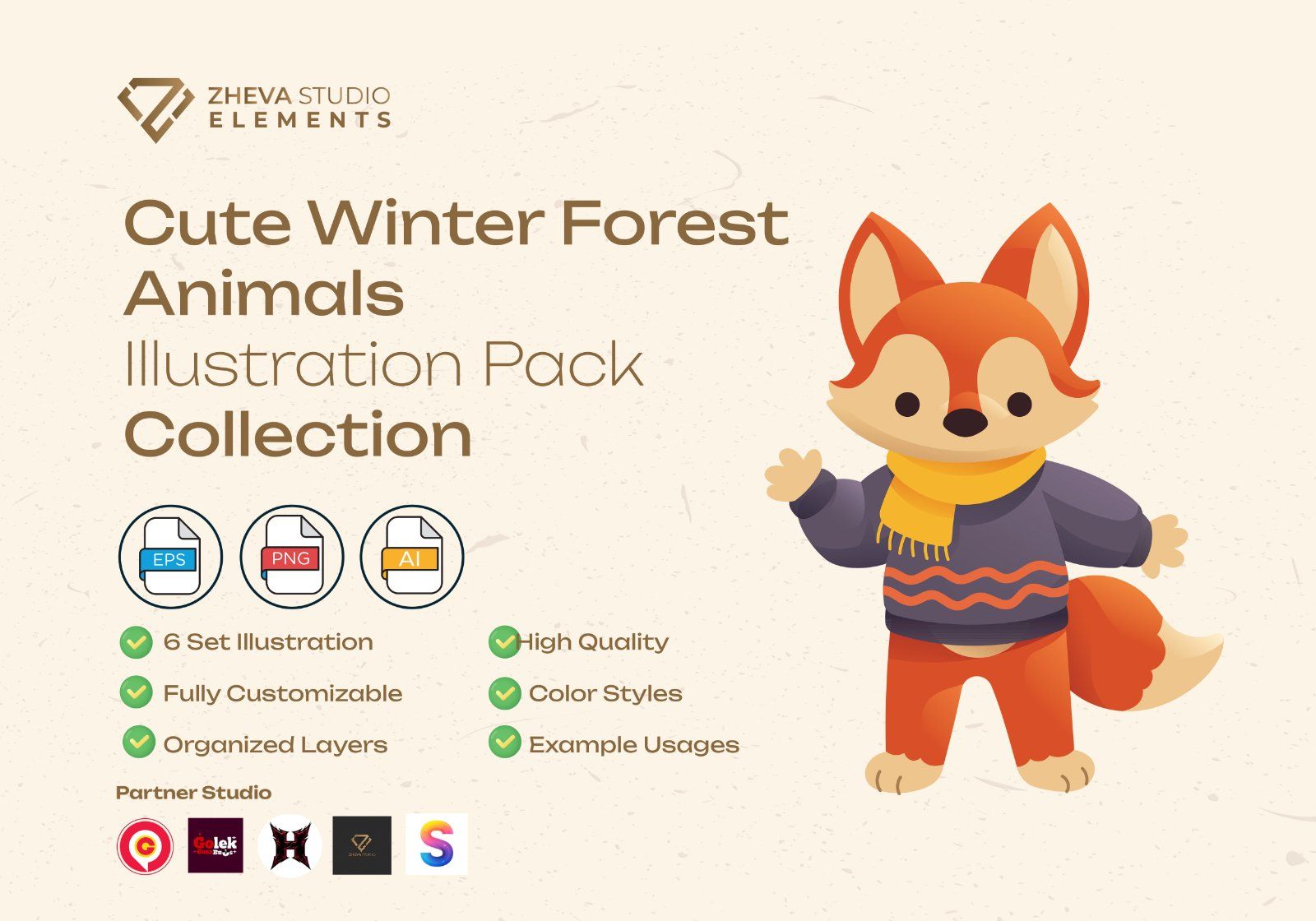 Premium Cute Winter Forest Animals — image 2