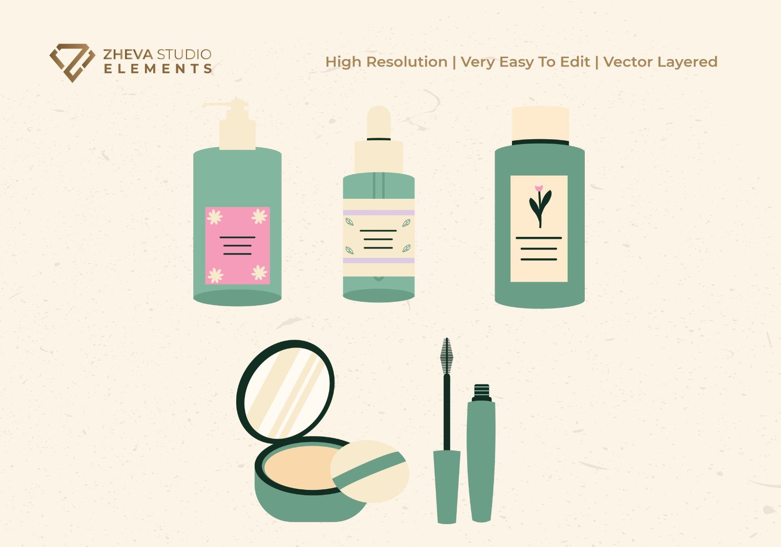 Premium Cosmetic and Skincare Products Vector Illustration — image 3