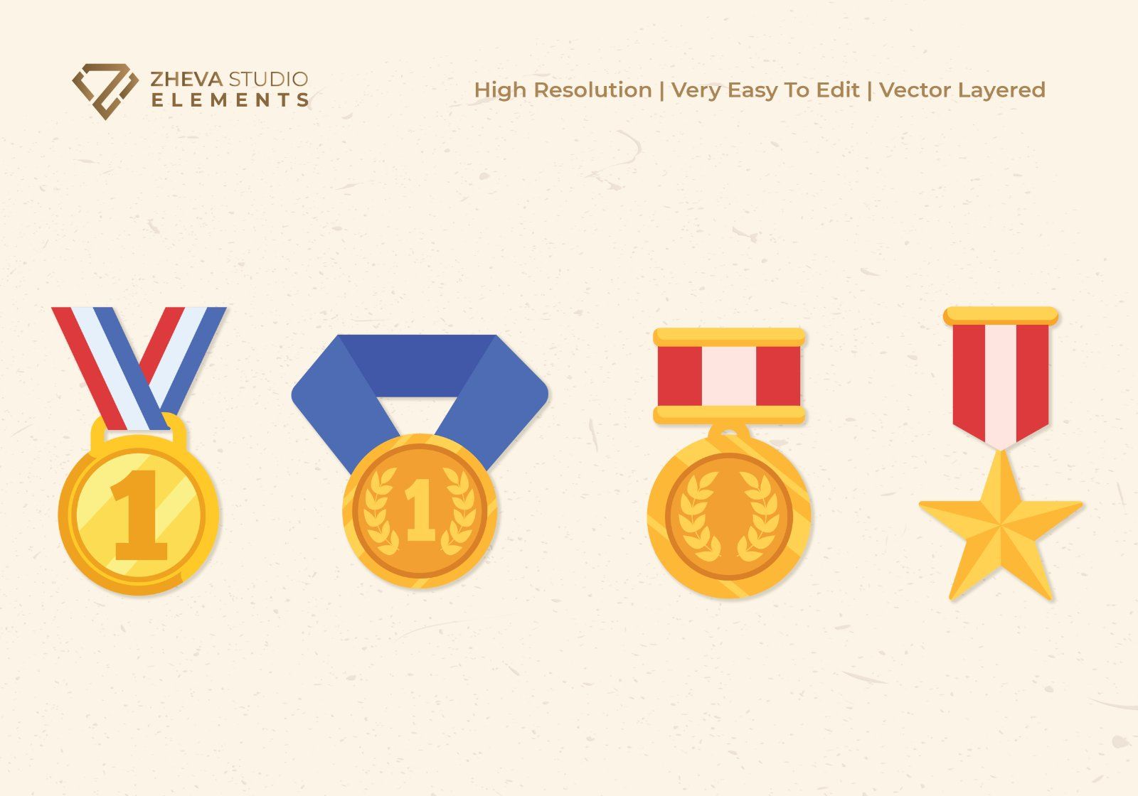 Premium Award Medals and Trophy Vector Illustration – 8 EPS & PNG File — image 3