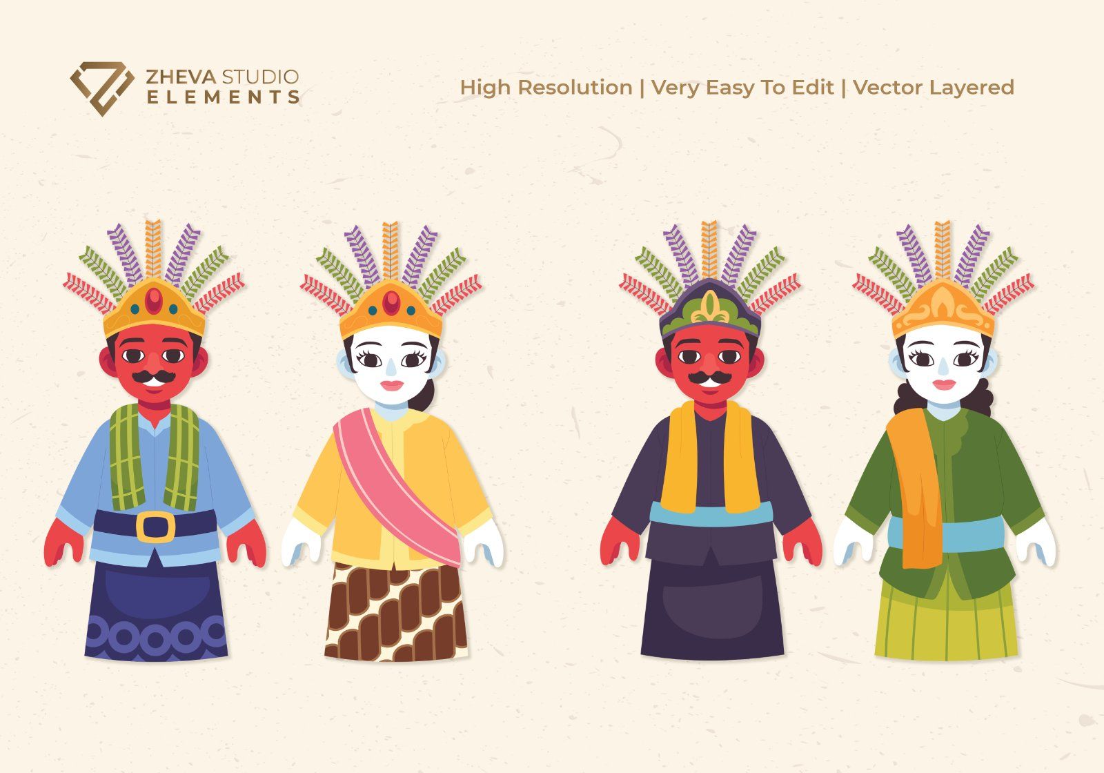 Premium Ondel Ondel Betawi Traditional Puppet Vector Illustration – 4 EPS & PNG Files — image 3