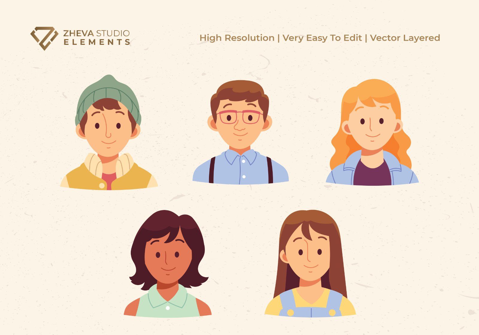 Premium Set of Diverse People Avatars Vector Illustration — image 3