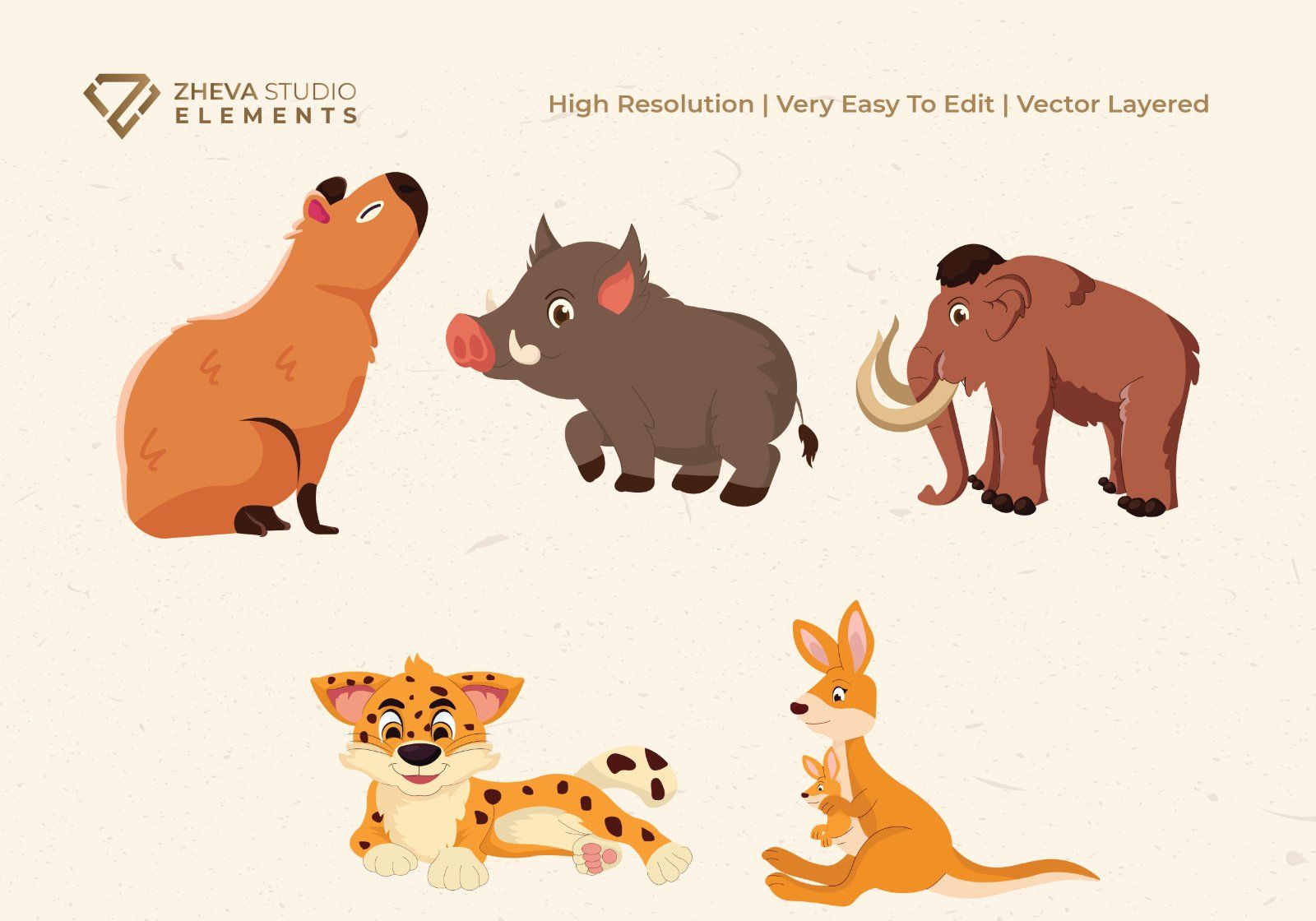 Premium wild forest animals Vector Illustration – 10 EPS & PNG Files — image 3