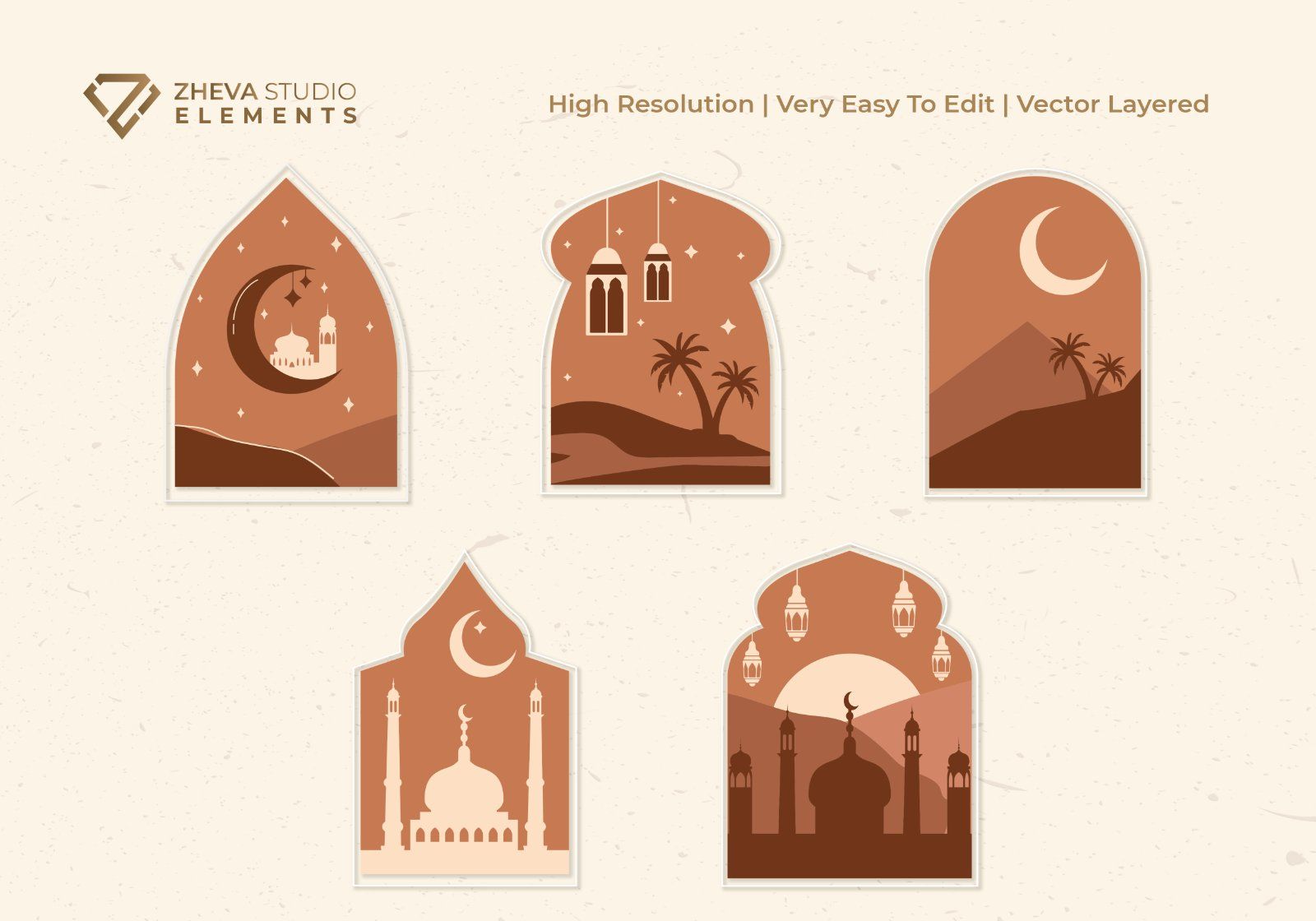 Premium Minimalist Ornament Islamic Vector Illustration – 10 EPS & PNG Files — image 3