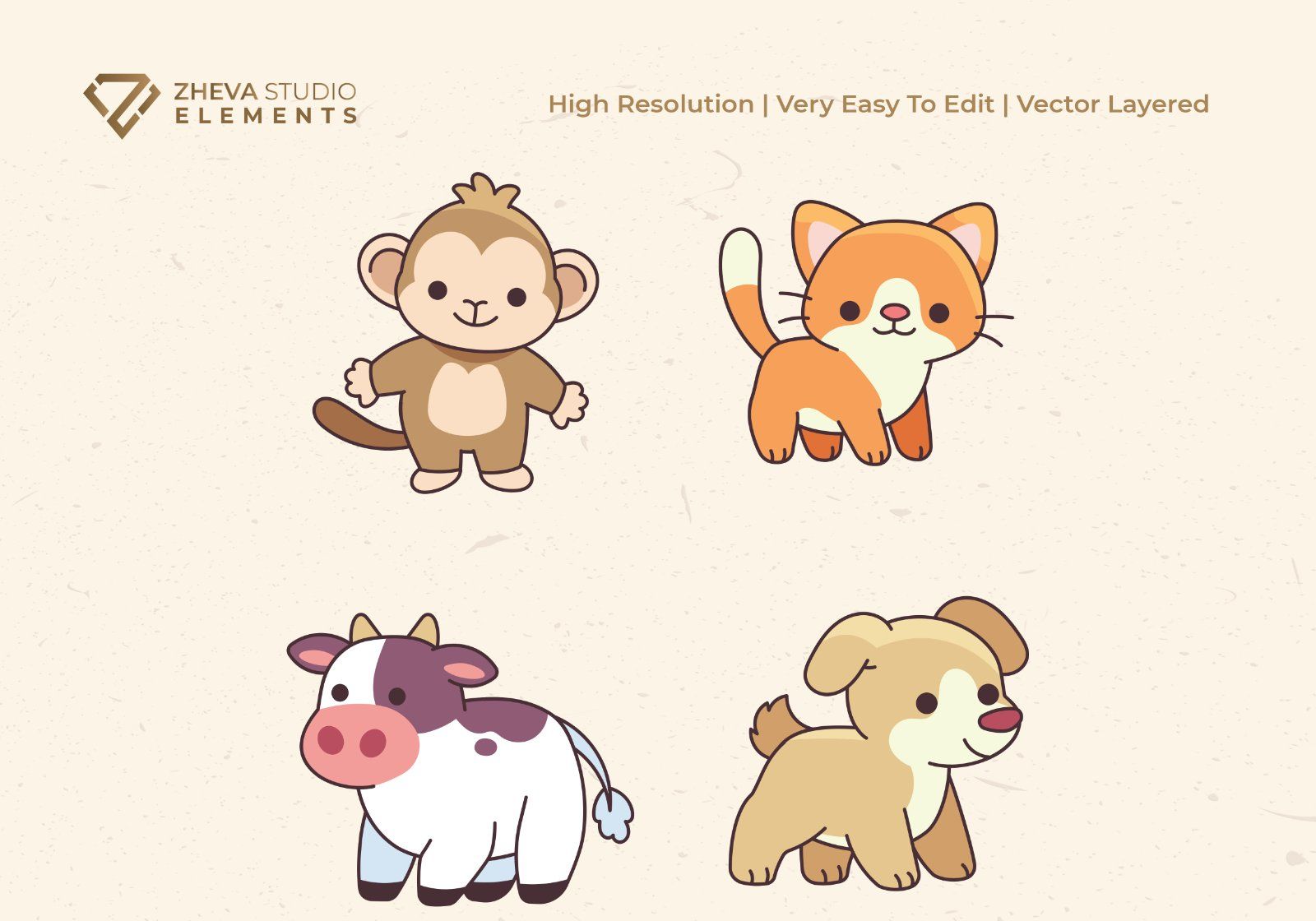 Premium Cute Forest Animal Vector Illustration – 8 EPS & PNG Files — image 3