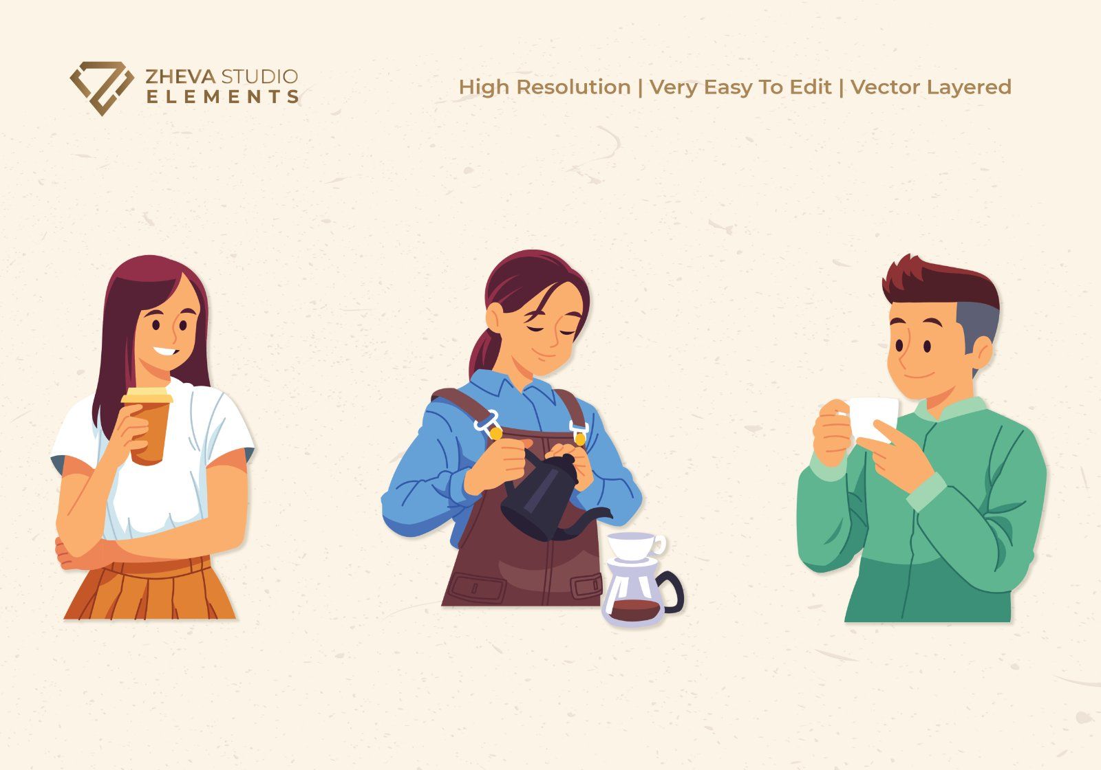 Premium Food & Drink Scane Vector Illustration – 5 EPS & PNG Files — image 3