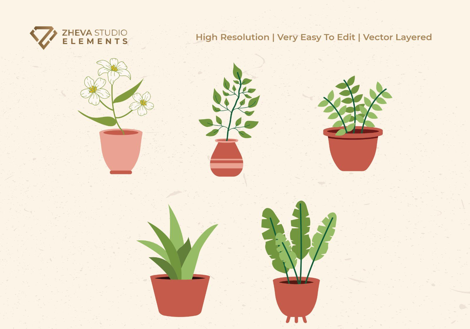 Premium Collection of Indoor Potted Plants Vector Illustration – 10 EPS & PNG Files — image 3