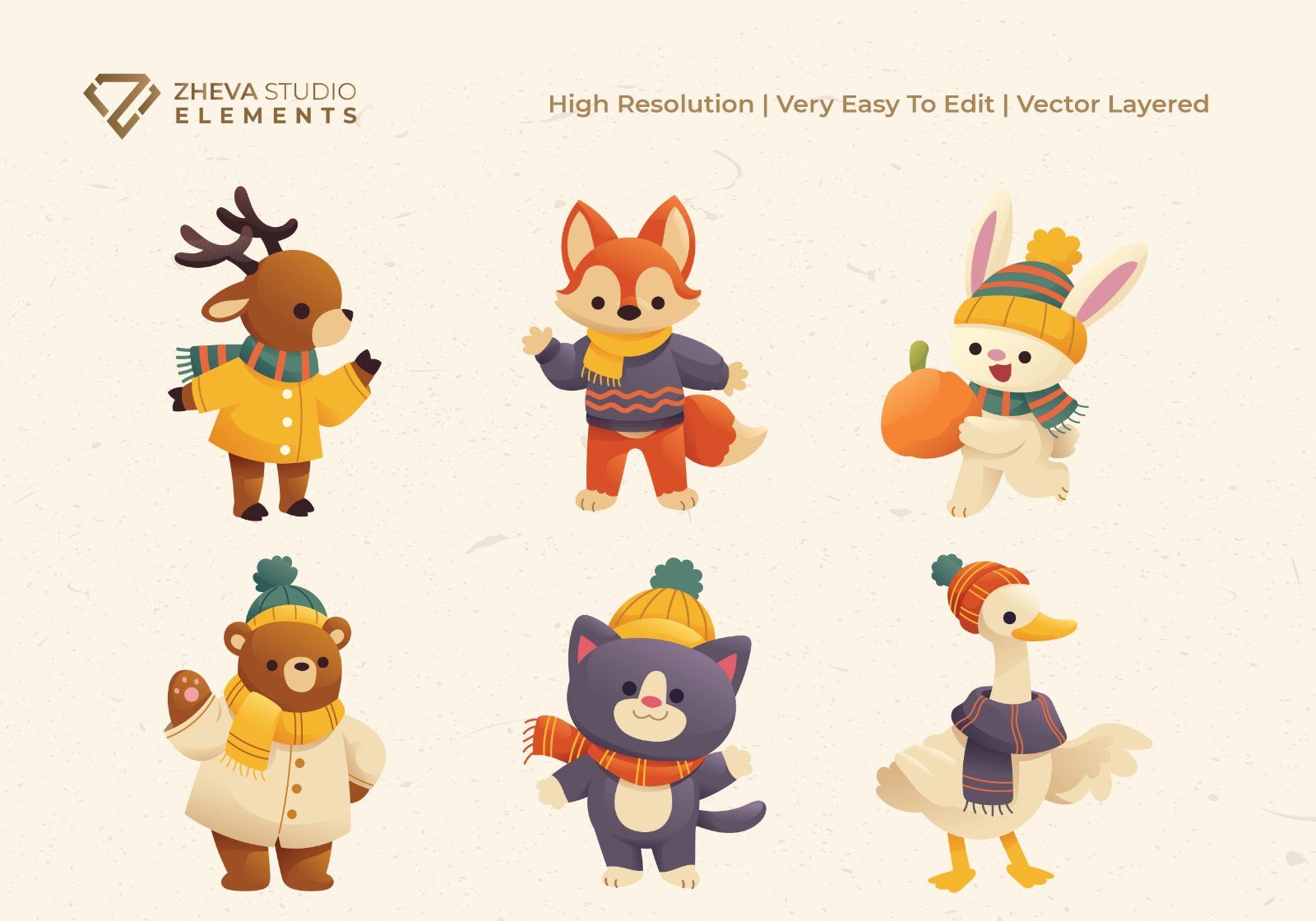 Premium Cute Winter Forest Animals — image 3