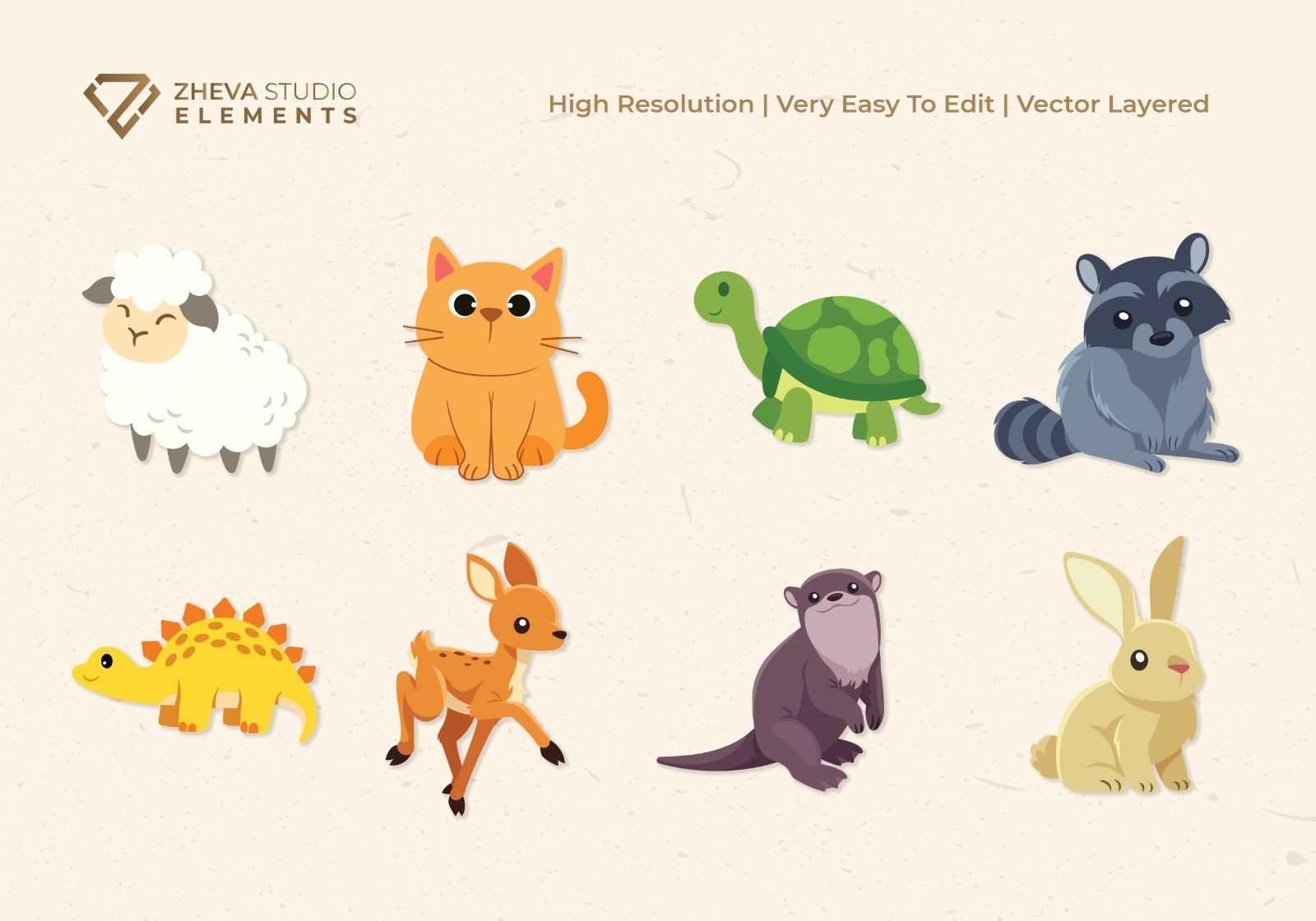 Premium Playful Animal Clipart Pack Vector Illustration – 16 EPS & PNG Files — image 3
