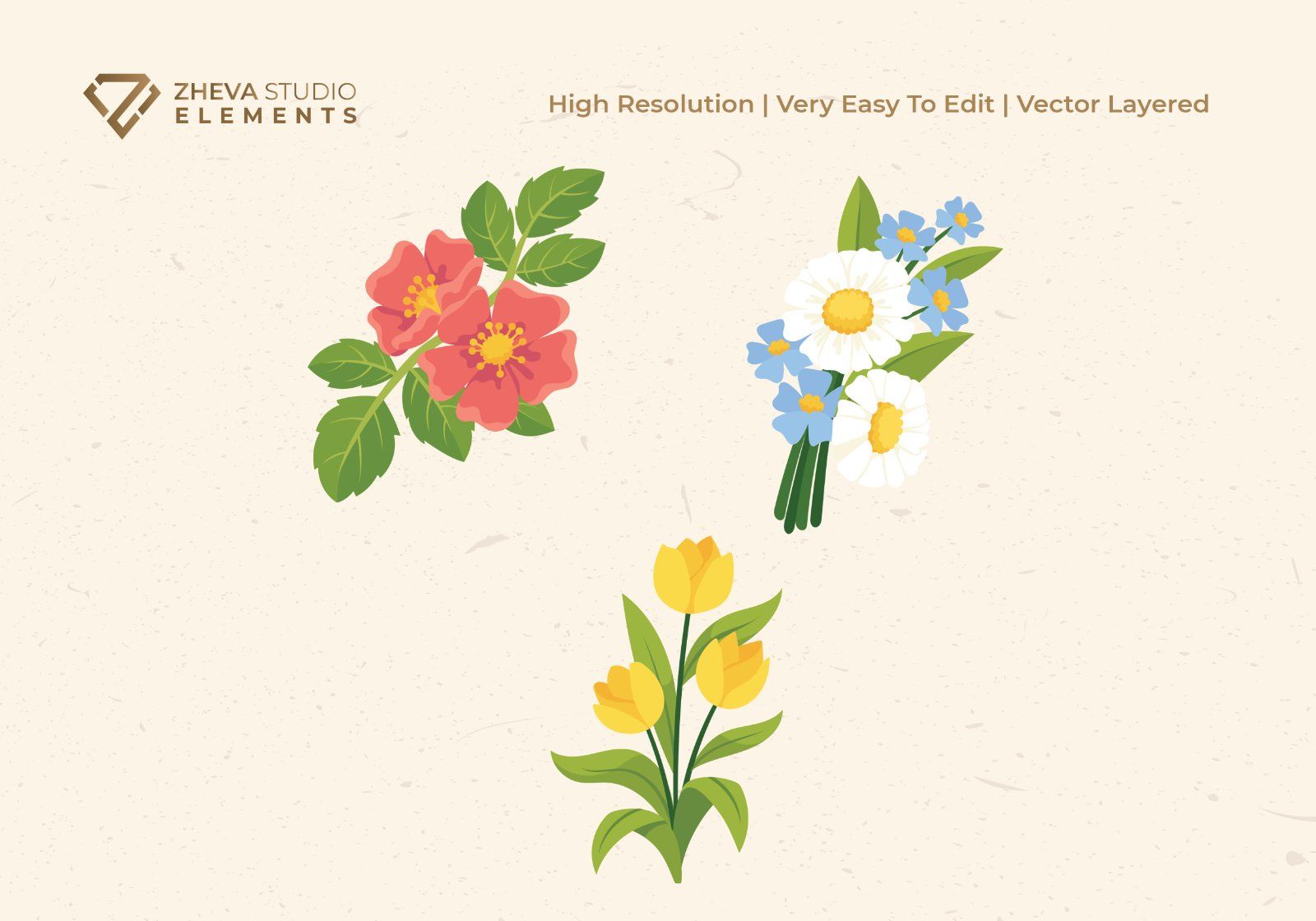 Premium Colorful Floral Bouquet Vector Illustration — image 3