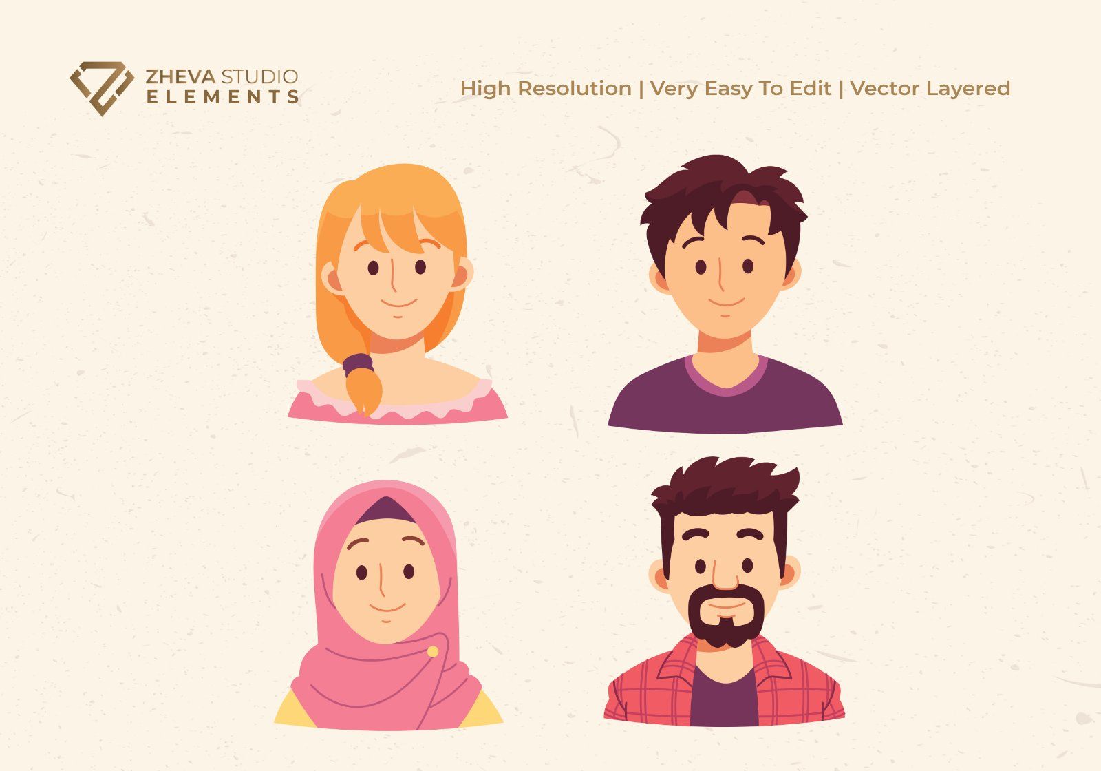 Premium Set of Diverse People Avatars Vector Illustration — image 4