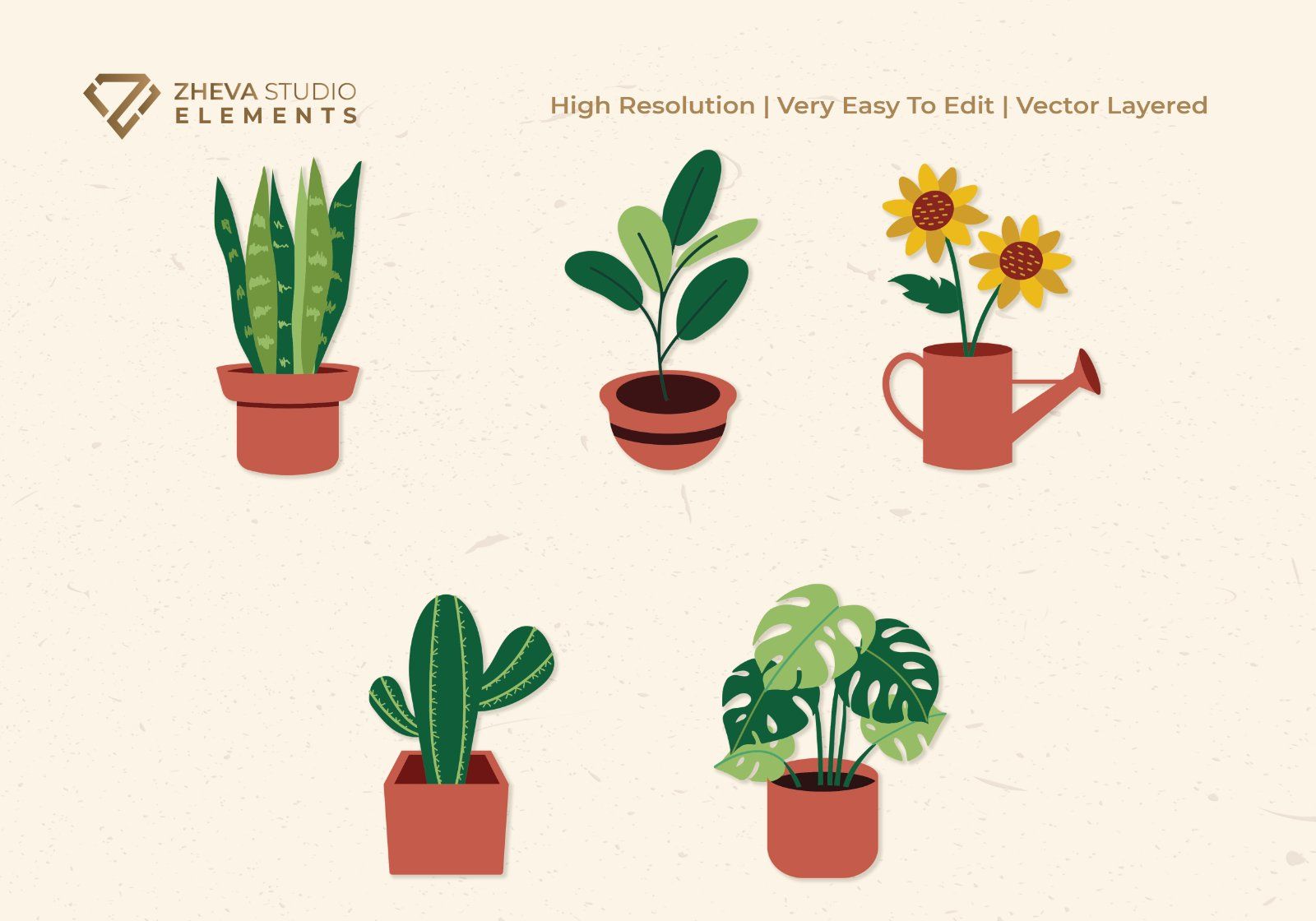 Premium Collection of Indoor Potted Plants Vector Illustration – 10 EPS & PNG Files — image 4
