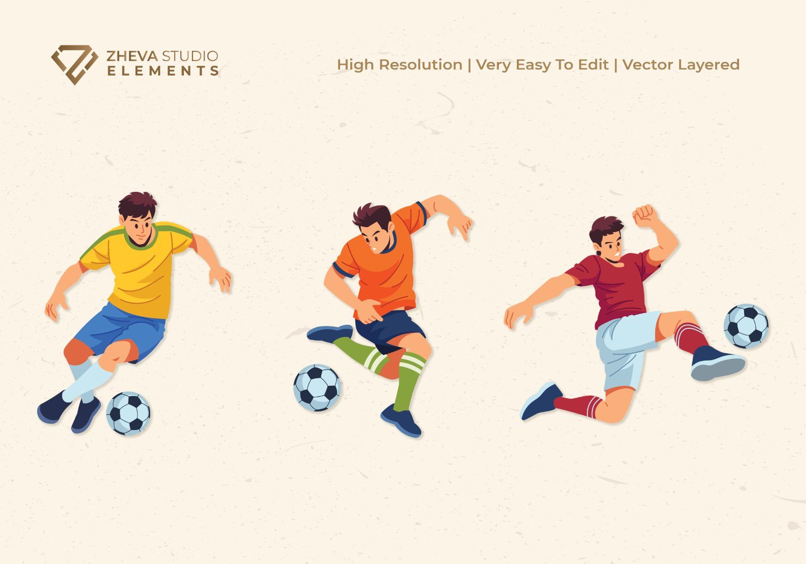 Premium Soccer Characters Vector Illustration – 6 EPS & PNG Files — image 4