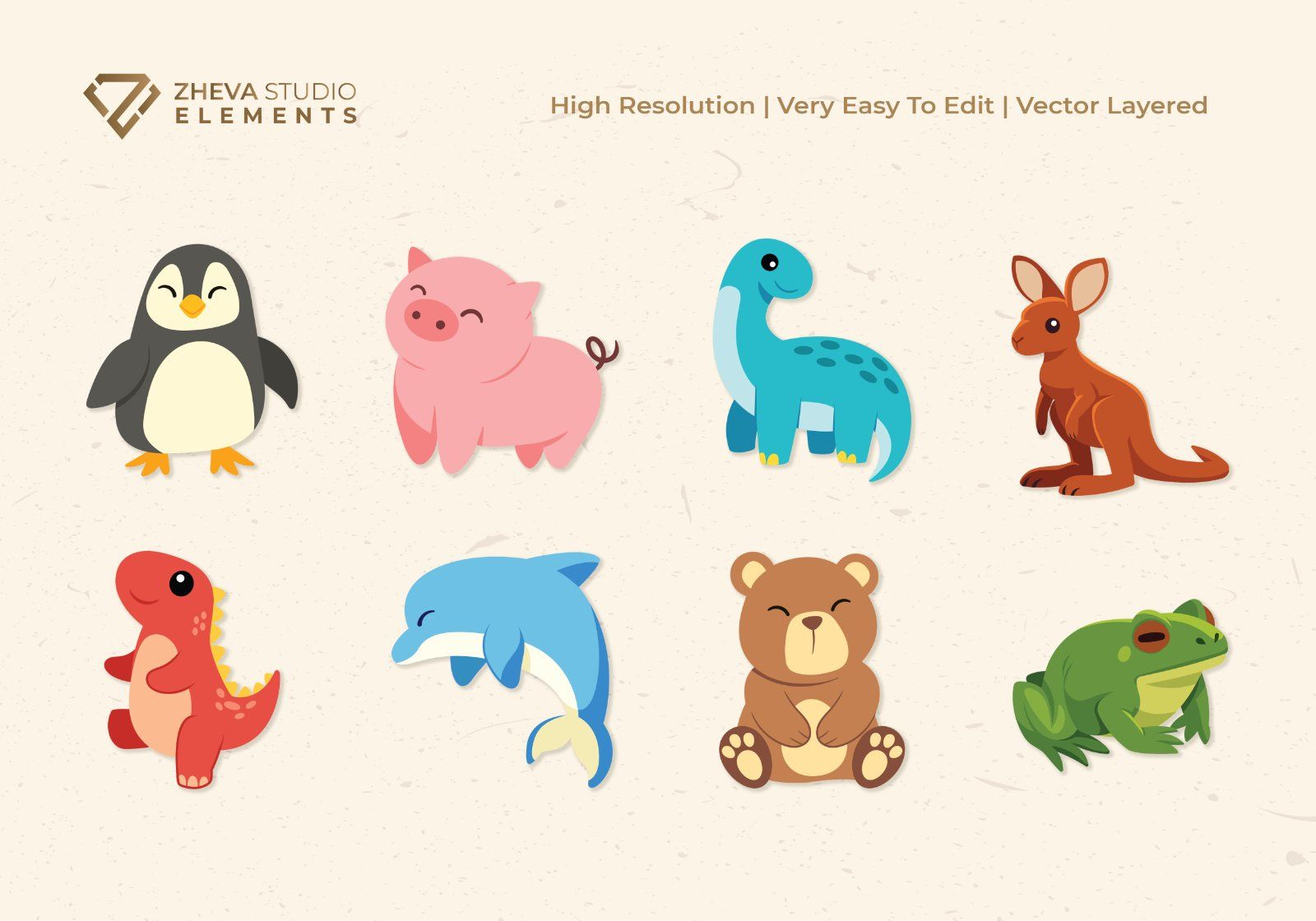 Premium Playful Animal Clipart Pack Vector Illustration – 16 EPS & PNG Files — image 4