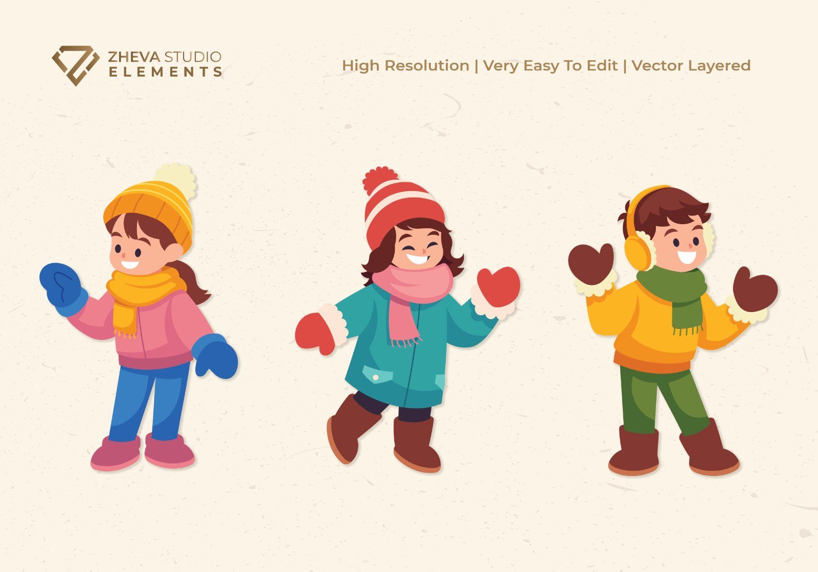 Premium Winter Outfit Children Vector Illustration – 6 EPS & PNG Files — image 4