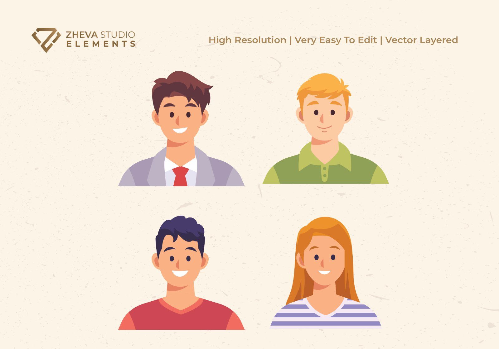 Premium Set of Human Face and Characters Vector Illustration — image 4
