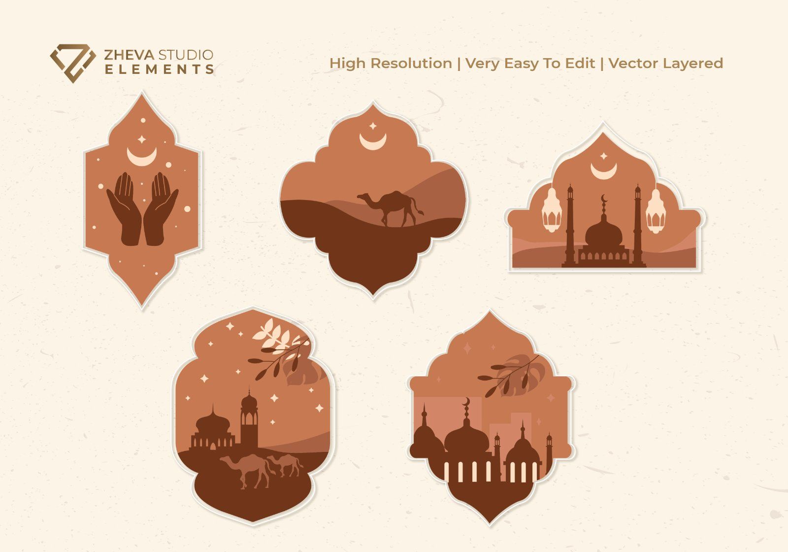 Premium Minimalist Ornament Islamic Vector Illustration – 10 EPS & PNG Files — image 4