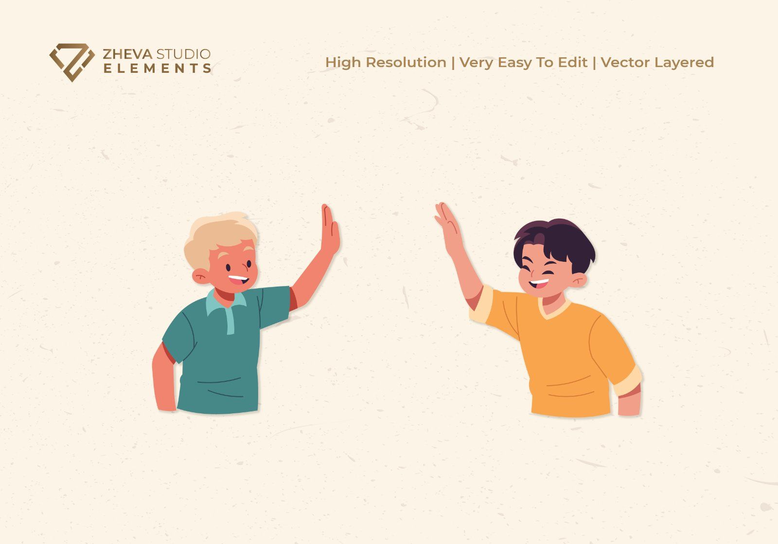 Premium Boys Friendship Vector Illustration – 5 EPS & PNG Files — image 4