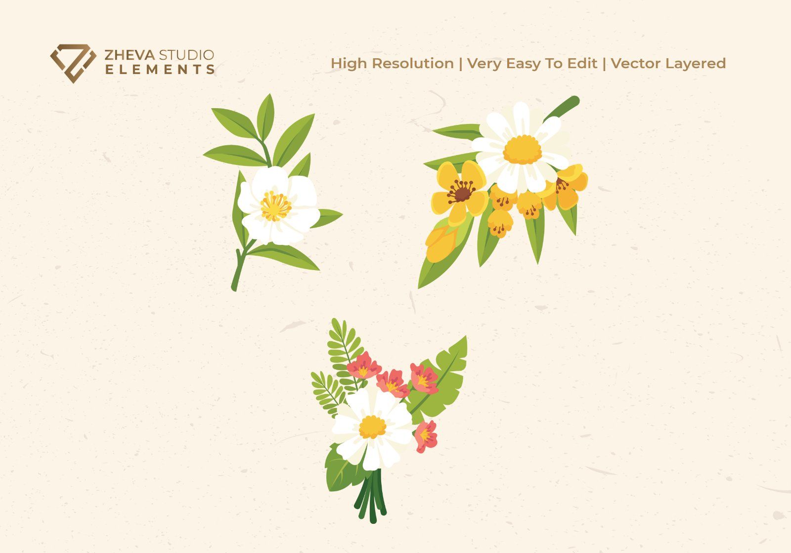 Premium Colorful Floral Bouquet Vector Illustration — image 4