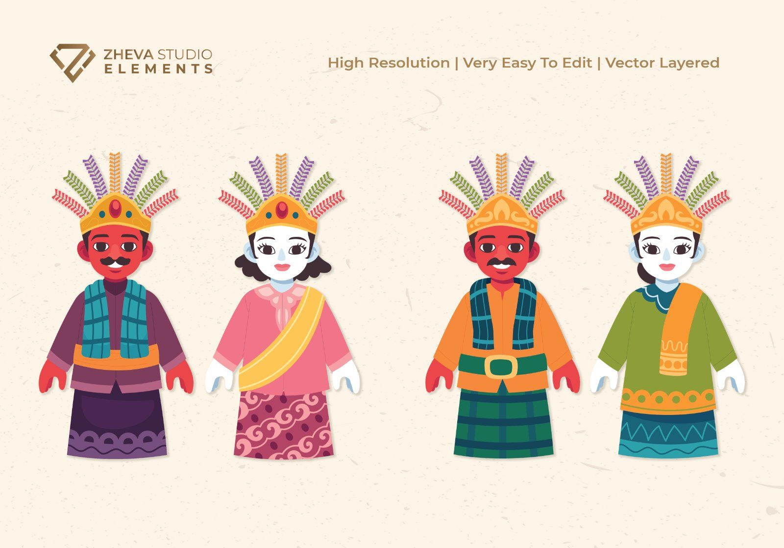 Premium Ondel Ondel Betawi Traditional Puppet Vector Illustration – 4 EPS & PNG Files — image 4