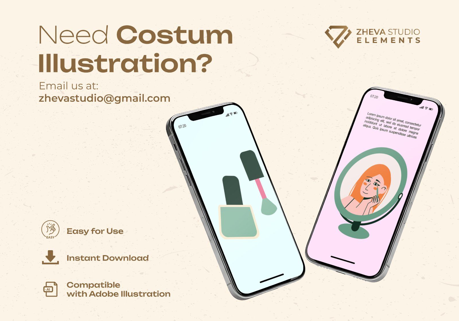 Premium Women Applying Makeup and Skincare Vector Illustration — image 5