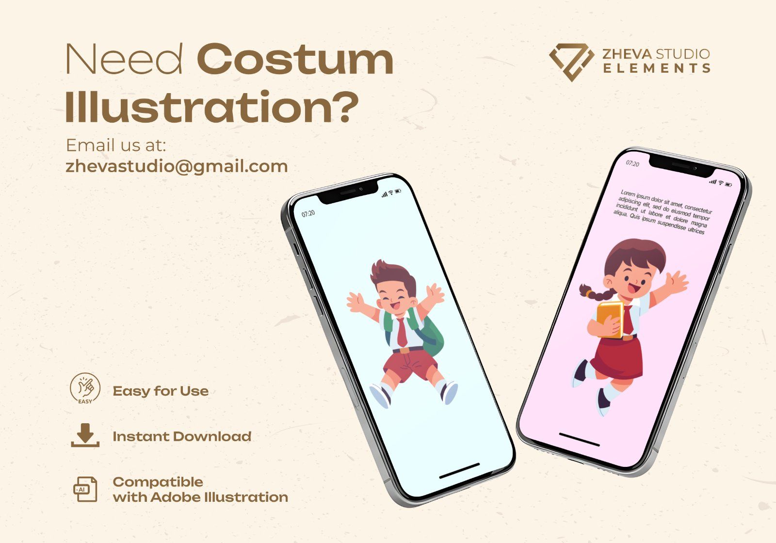 Premium Cartoon Children Going to School Vector Illustration — image 5