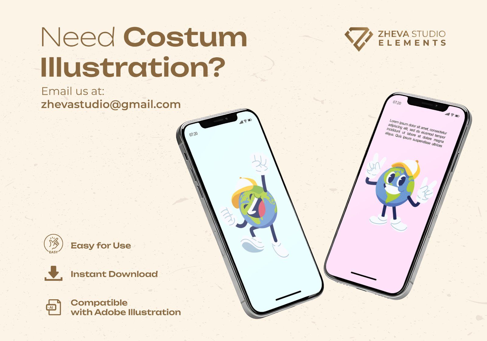 Premium Cute Earth Character Cartoon Vector Illustration – 6 EPS & PNG Files — image 5