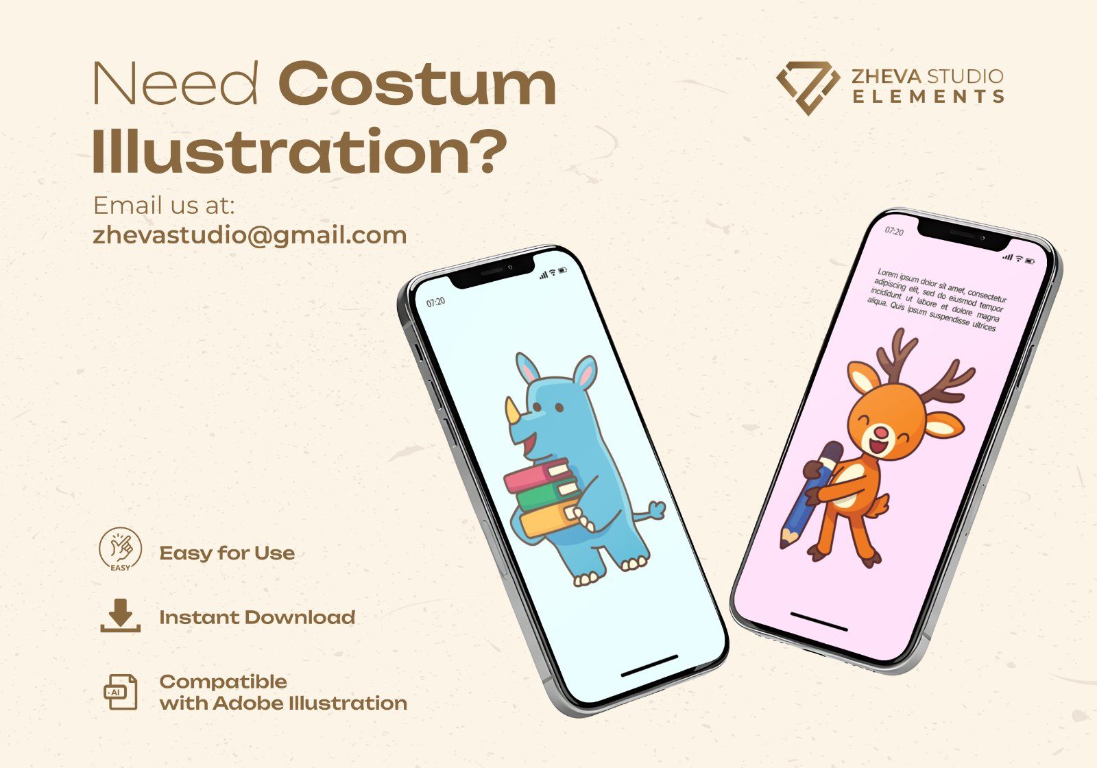 Premium Study Animal Vector Illustration – 6 EPS & PNG Files — image 4