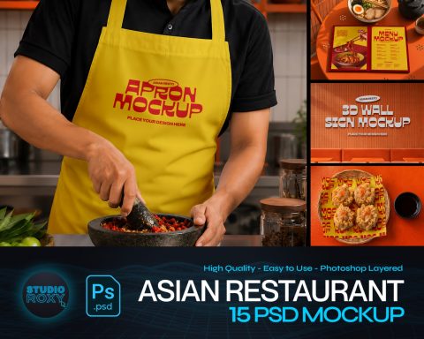 Premium Asian Restaurant Branding Mockup Bundle – 15 Aesthetic PSD Scenes for Cafe, Diner & Food Pac