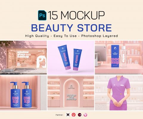 Premium Branding Beauty Care Cosmetic Store Mockup