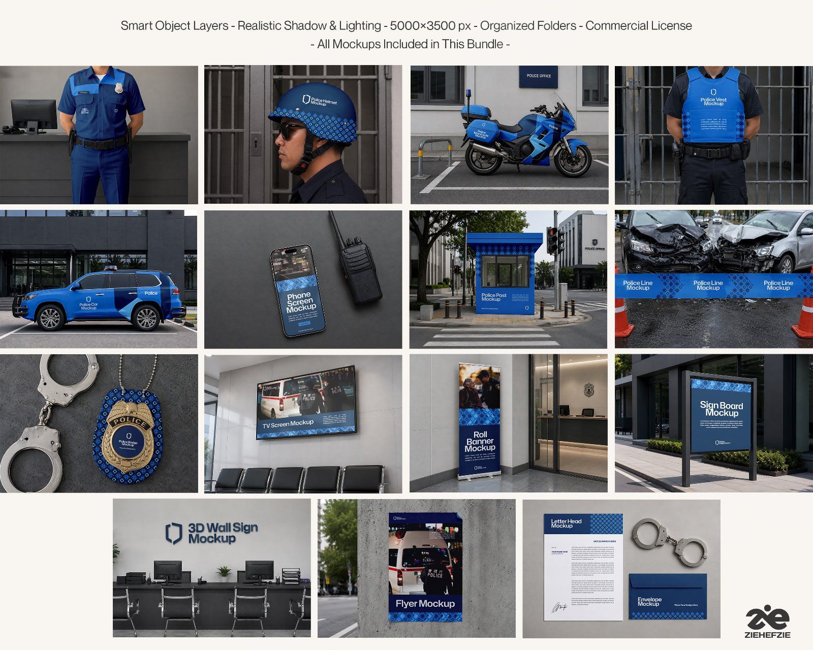 Premium Police or Security Branding Mockup Bundle – 15 Tactical PSD Scenes for Law Enforcement, Unif — image 2
