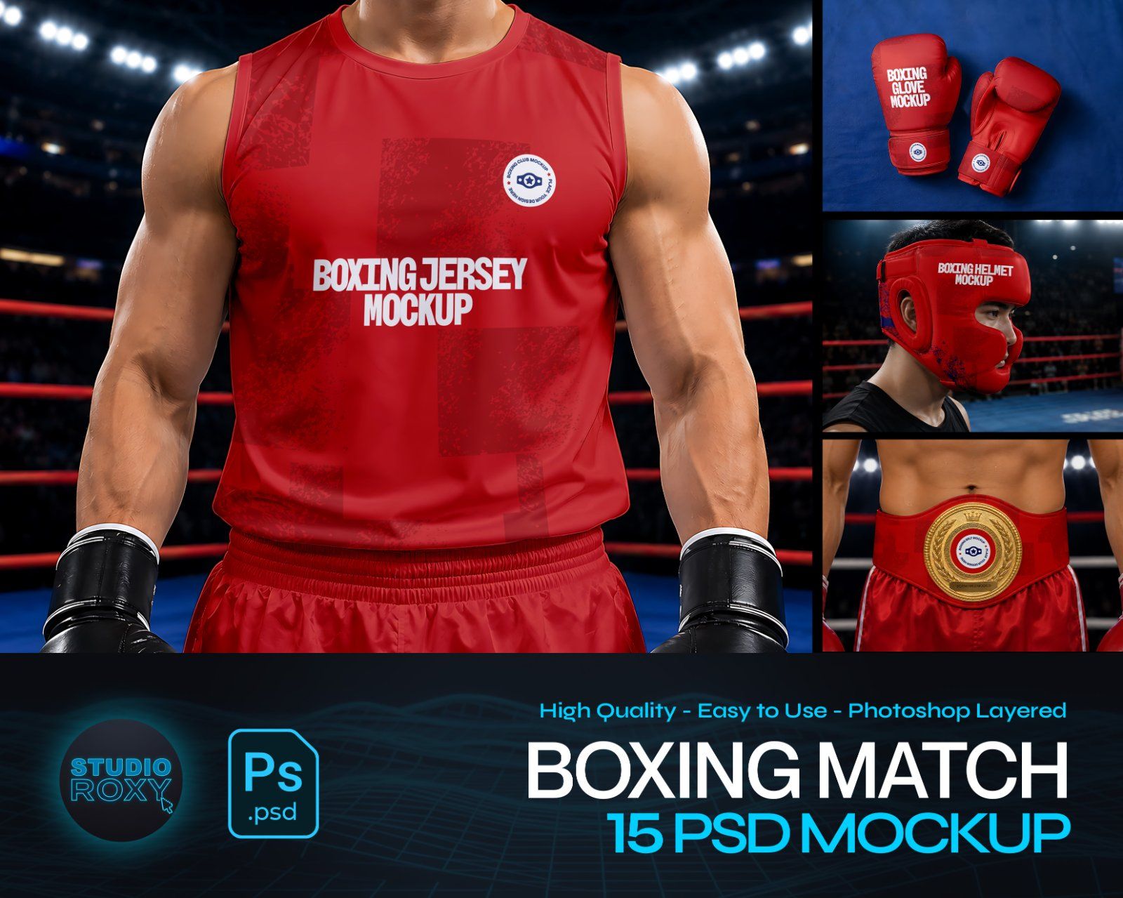 Ultimate Boxing Match Branding Mockup Bundle – 15 Premium PSD Scenes for Combat Sports & Athletic Id — image 1