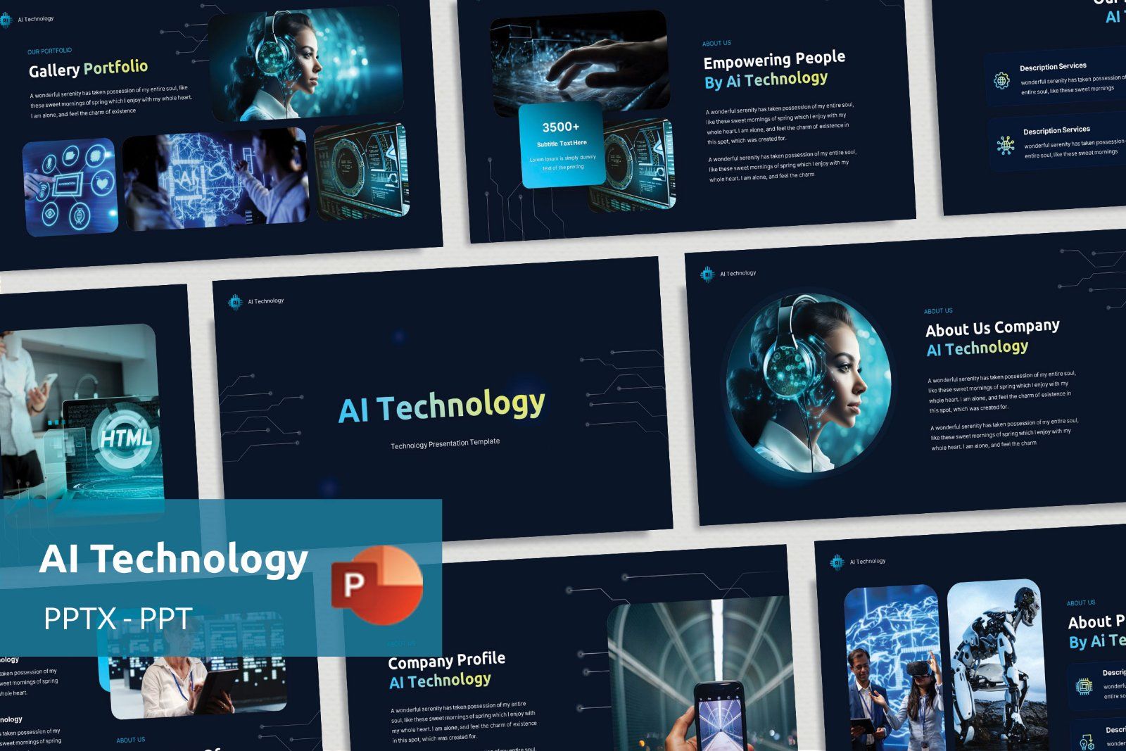 AI Technology PowerPoint Presentation Template — image 1